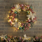 Clovi Brad Schmidt Hard Candy Holiday Wreath, Christmas, 26”, LED Lights