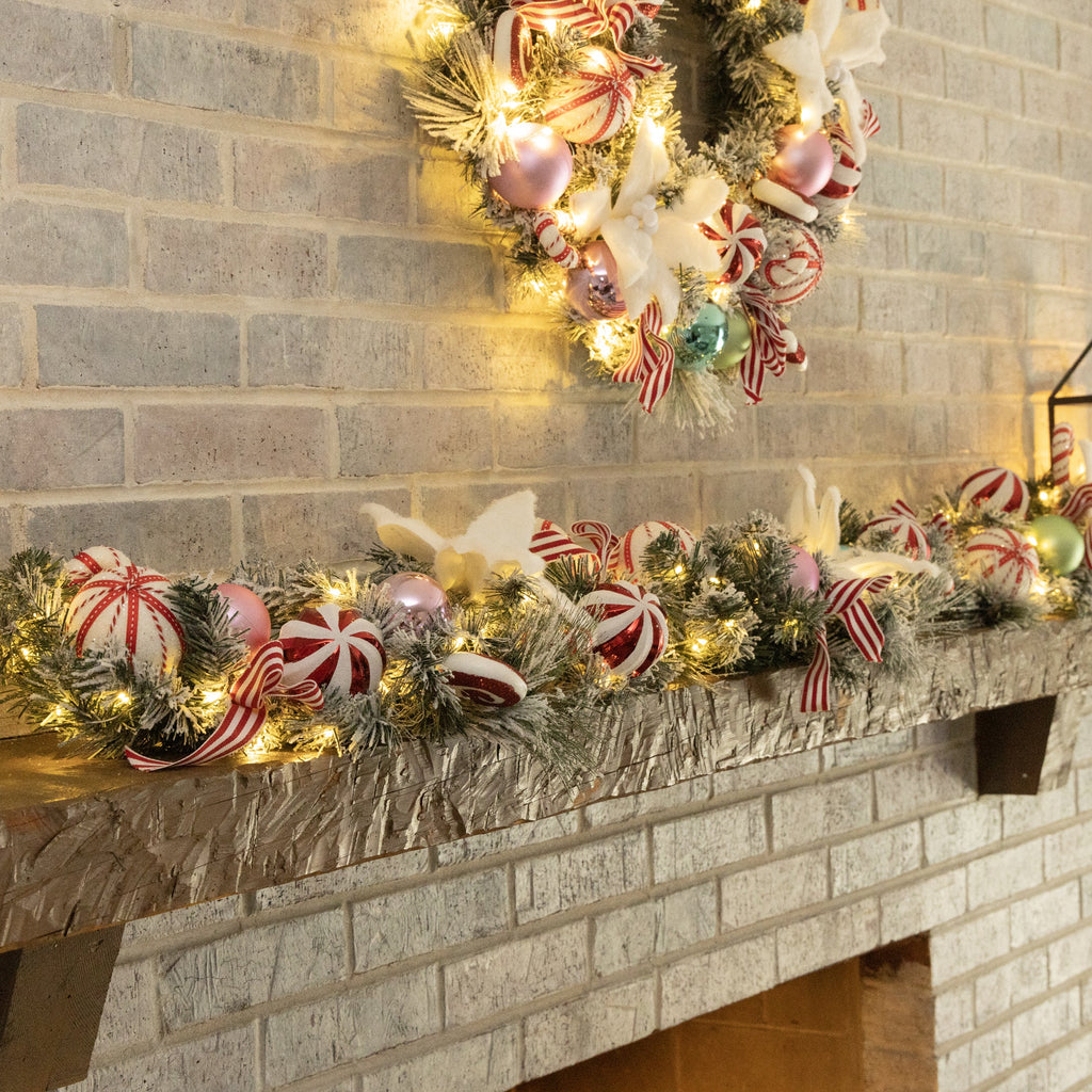 Clovi Brad Schmidt Hard Candy Holiday Garland, Christmas, 6’, LED Lights