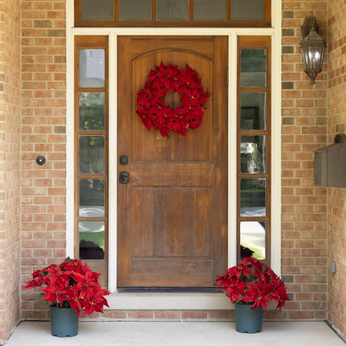 Clovi Brad Schmidt Everglow Poinsettia Urn Filler, Prelit Christmas Decor
