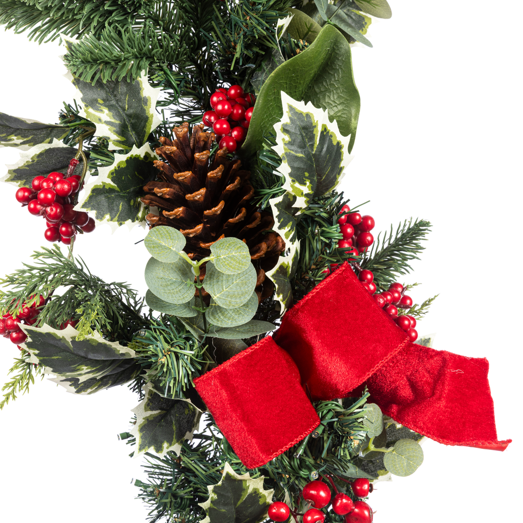 Clovi Brad Schmidt Winter Holly & Berries Christmas Garland, 6’, LED Lights