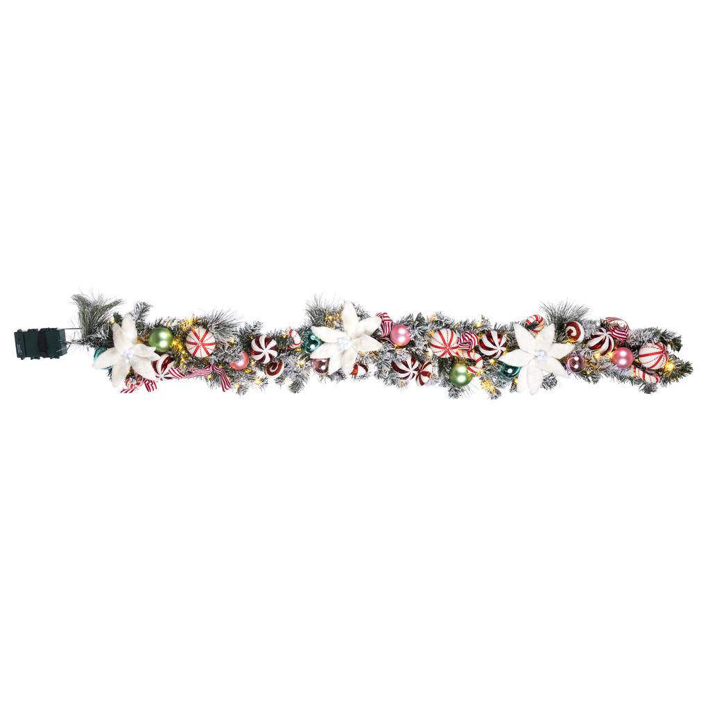 Clovi Brad Schmidt Hard Candy Holiday Garland, Christmas, 6’, LED Lights