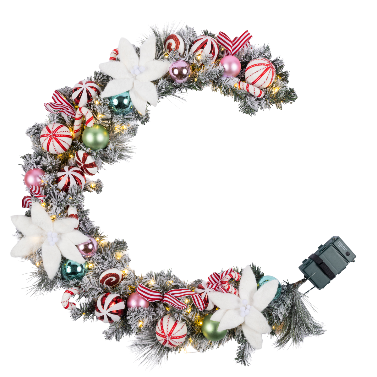 Clovi Brad Schmidt Hard Candy Holiday Garland, Christmas, 6’, LED Lights