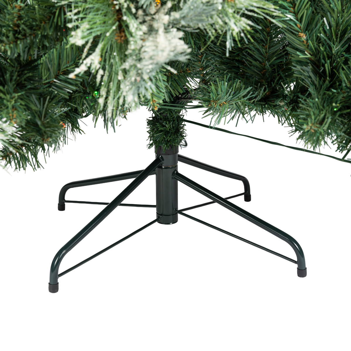 Clovi 7.5FT Lighted Snowfall Scotch Pine Tree, 500 Lights, No-Shed Flocking