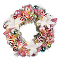 Clovi Brad Schmidt Hard Candy Holiday Wreath, Christmas, 26”, LED Lights