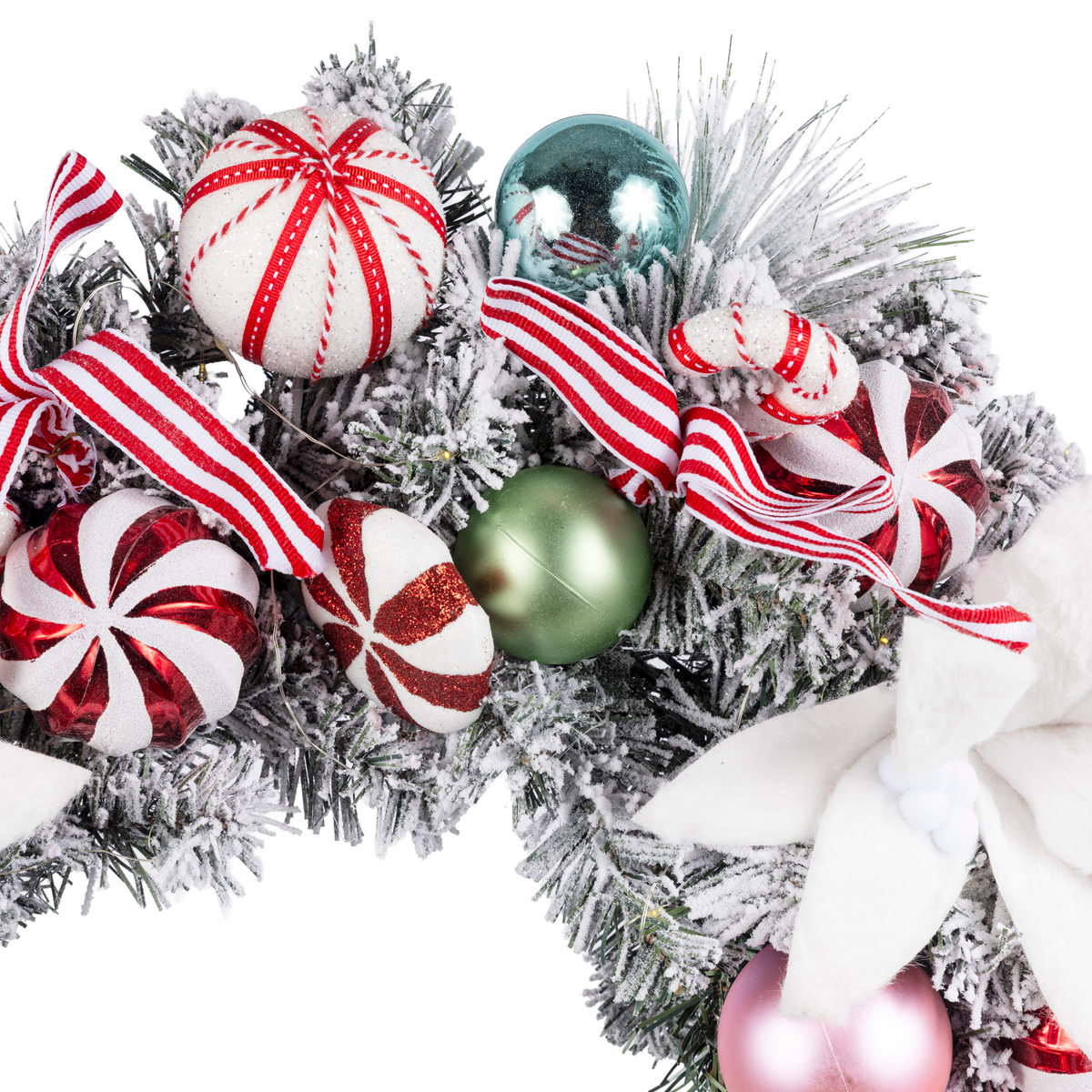 Clovi Brad Schmidt Hard Candy Holiday Wreath, Christmas, 26”, LED Lights