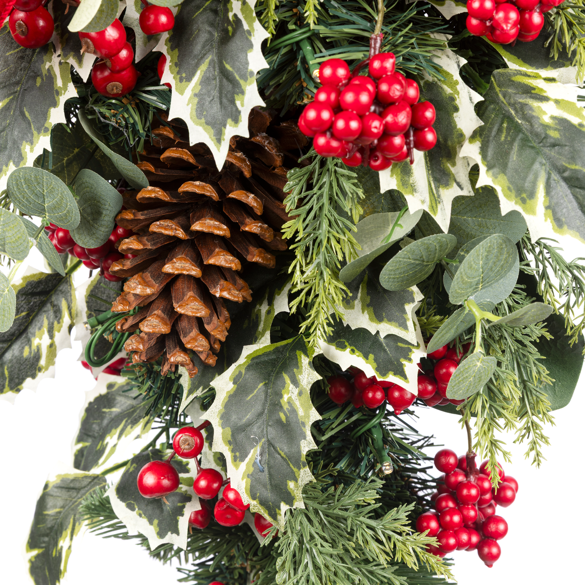 Clovi Brad Schmidt Winter Holly & Berries Christmas Teardrop, 30”, Prelit