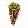 Clovi Brad Schmidt Cabin Plaid Christmas Teardrop Swag Wreath- 30”