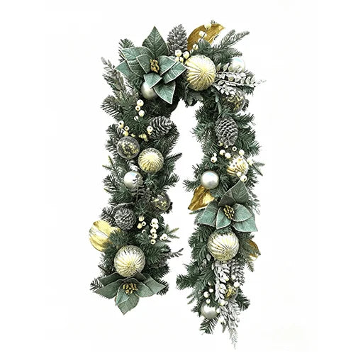 Clovi Brad Schmidt Gilded Woodland Holiday Garland- Christmas, 6’, Lights